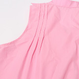 Women's Sleeveless Ruffle Chic Slim Waist Fashion Long Dress