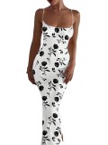 Sexy Fashion Summer Sleeveless Strap Printed Long Dress