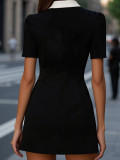 Women's Summer Chic V Neck Trendy Black Dress