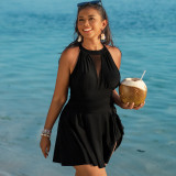 Plus Size Women's Swimming Dress One-Piece Swimsuit