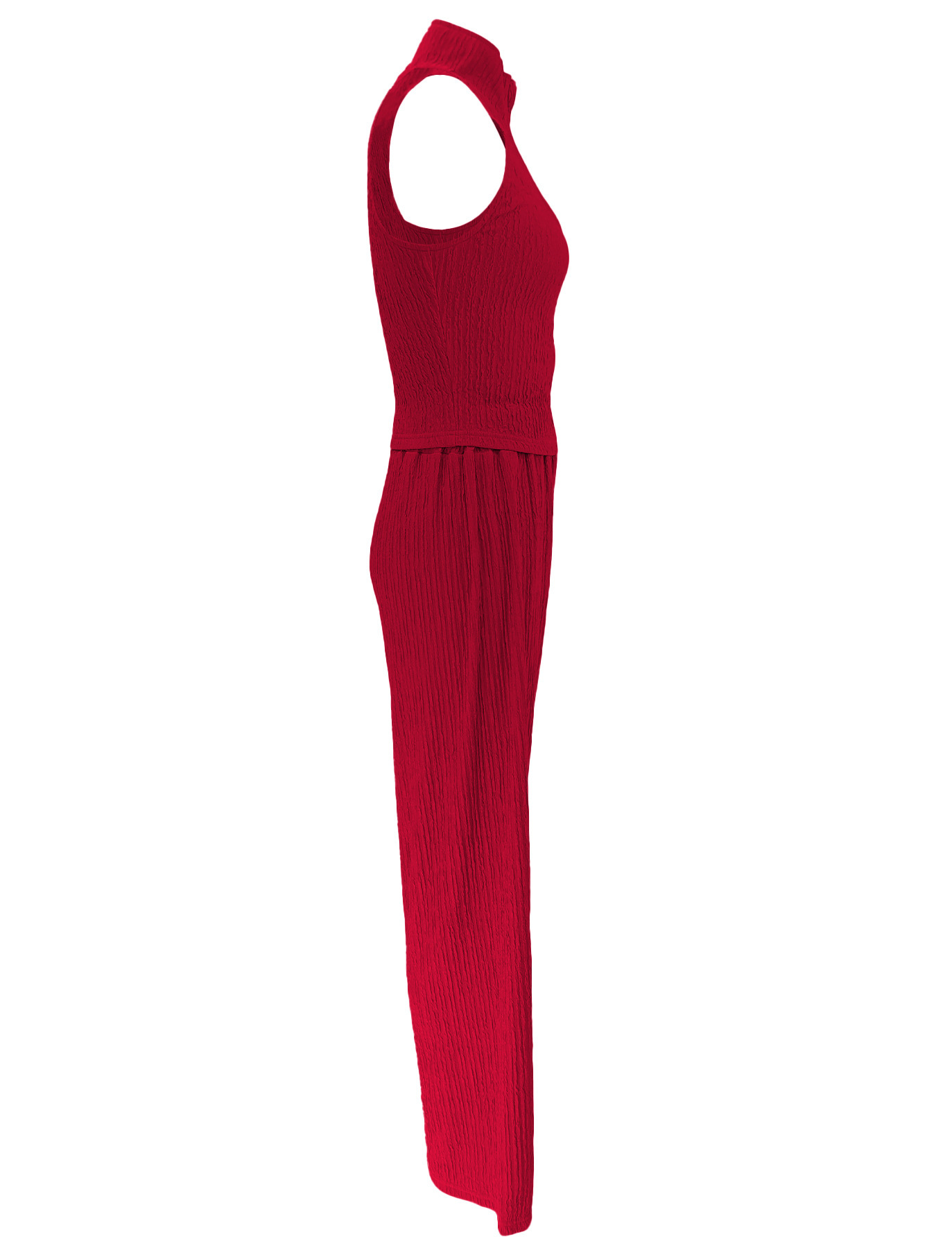 Women Summer Sleeveless Top Pleated Casual Pants Two-piece Set