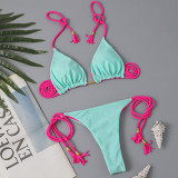 Women Bikini Two Pieces Solid Sexy Swimwear