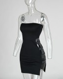 Hollow Strapless Mini Bodycon Slim Nightclub Dress