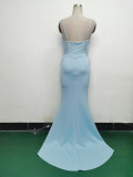 Women lace mesh herringbone Lace-Up beaded Formal Party evening dress