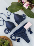 Women Bikini Two Pieces Solid Sexy Swimwear