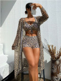 Women Printed Blouse Swimwear  Set