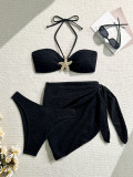 Women Sexy Solid Swimwear  Set