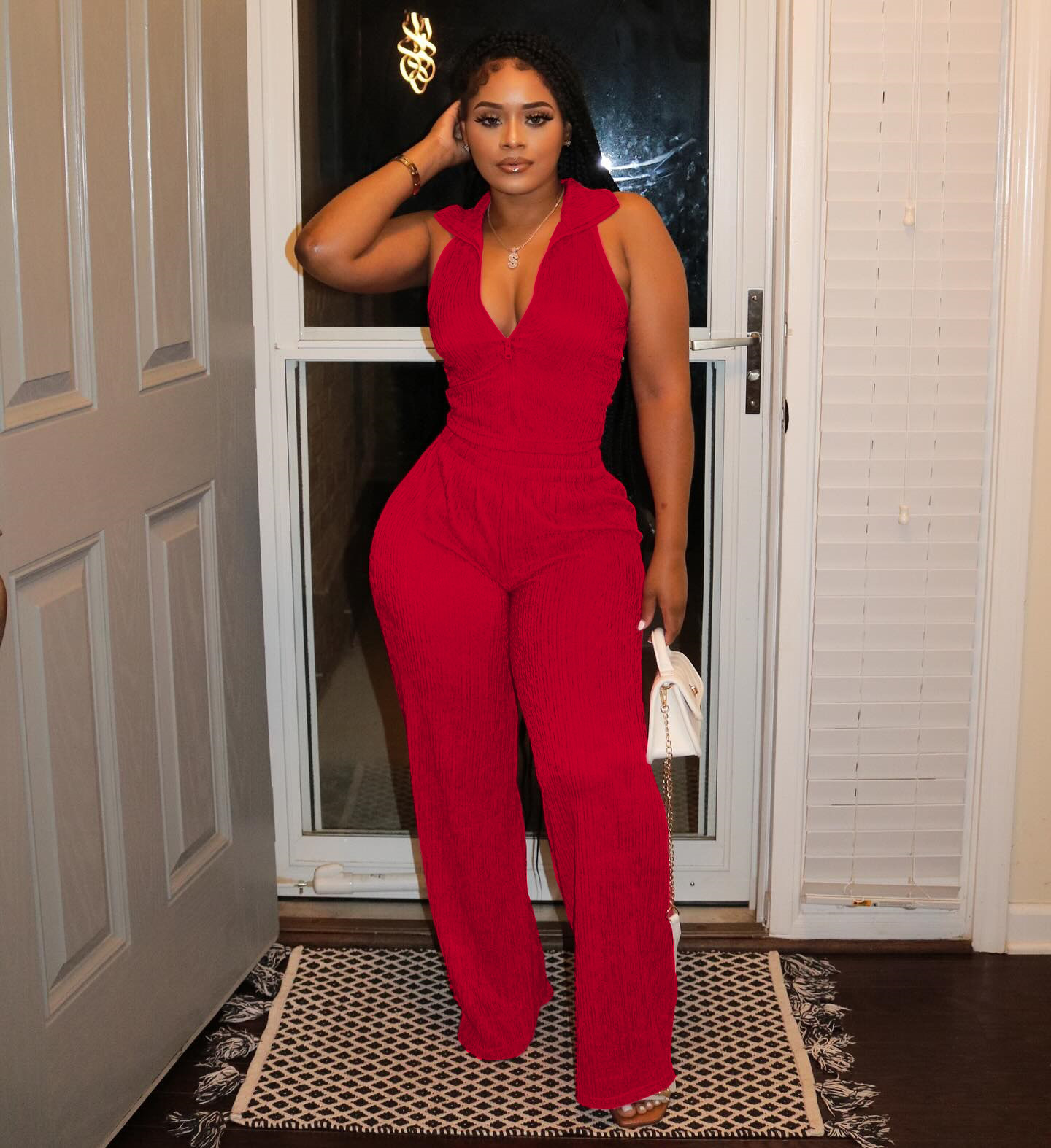 Women Summer Sleeveless Top Pleated Casual Pants Two-piece Set