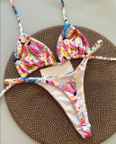 Women Lace-Up Halter Neck Triangle Cup Beach Sexy Swimwear