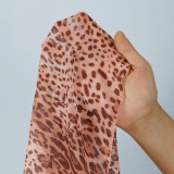 Women Leopard Mesh Skirt Sexy Swimwear  Three-Piece