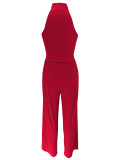 Women Summer Sleeveless Top Pleated Casual Pants Two-piece Set