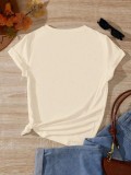 Women's Round Neck Short Sleeve Print Loose Casual T-Shirt