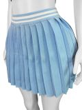 Women Sleeveless Crop Top Pleated Skirt Sports Two-piece Set