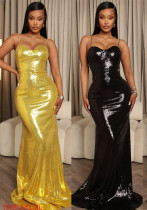 Women sling mesh sequined sexy backless evening dress Women sling mesh sequined sexy backless evening dress