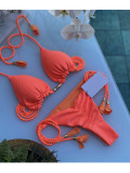 Women Bikini Two Pieces Solid Sexy Swimwear