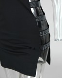 Hollow Strapless Mini Bodycon Slim Nightclub Dress