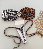 Women Sexy Bikini Solid Metal Two Pieces Swimwear