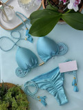 Women Bikini Two Pieces Solid Sexy Swimwear