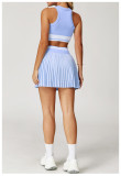 Women Summer Contrast Pleated Fitness Tennis Skirt