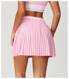 Women Summer Contrast Pleated Fitness Tennis Skirt