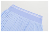 Women Summer Contrast Pleated Fitness Tennis Skirt