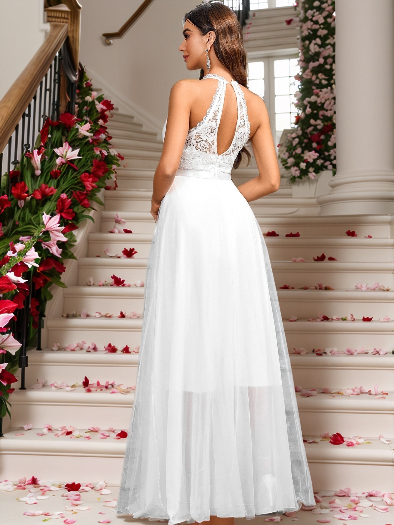 Halter Neck Formal Party Dress Evening/Wedding/Birthday Princess Gown