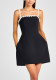 Summer Sexy Beaded Strap Solid Color Mini Dress
