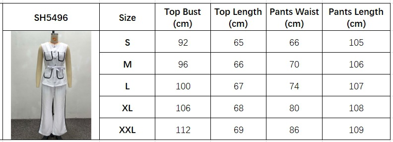 Contrast Color Pocket Chic Elegant Belt Vest & Pants African Women's Two-Piece Set