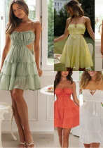 Summer Women's Strap Low-Back Mini Dress