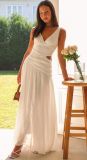 V-Neck Sleeveless Solid Color Patchwork Maxi Dress