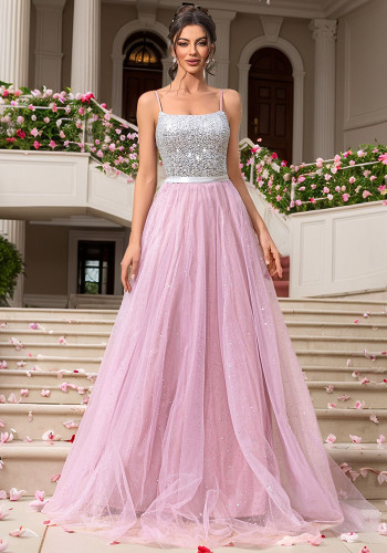 Pink Sequin Wedding & Evening Dress