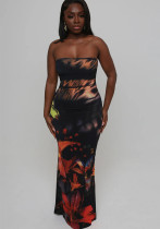 Women's Fashion Sexy Strapless Slim Low-Back Bodycon Long Dress Women's Fashion Sexy Strapless Slim Low-Back Bodycon Long Dress