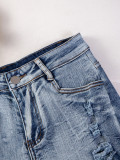 Sexy Casual High-Waist Plus Size Ripped Denim Shorts