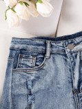 Sexy Casual High-Waist Plus Size Ripped Denim Shorts