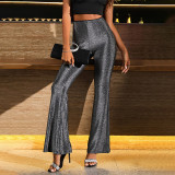 Career Elegant High-Waist Elastic Bell-Bottom Casual Pants for Women