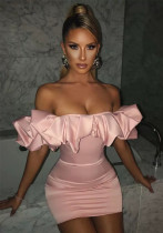 Ruffle Off Shoulder Sexy Low-Back Bodycon Dress for Women Ruffle Off Shoulder Sexy Low-Back Bodycon Dress for Women