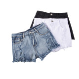 Sexy Casual High-Waist Plus Size Ripped Denim Shorts