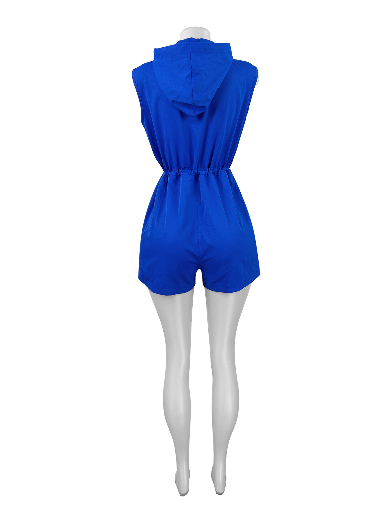 Zipper Sleeveless Drawstring Pocket Jumpsuit for Everyday Wear