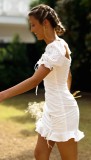 Women's Lace-Up Fashion Sexy V-Neck Mini Dress