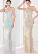 Summer Elegant Black One Shoulder Sleeveless Sequ Mermaid Evening Dress Summer Elegant Black One Shoulder Sleeveless Sequ Mermaid Evening Dress