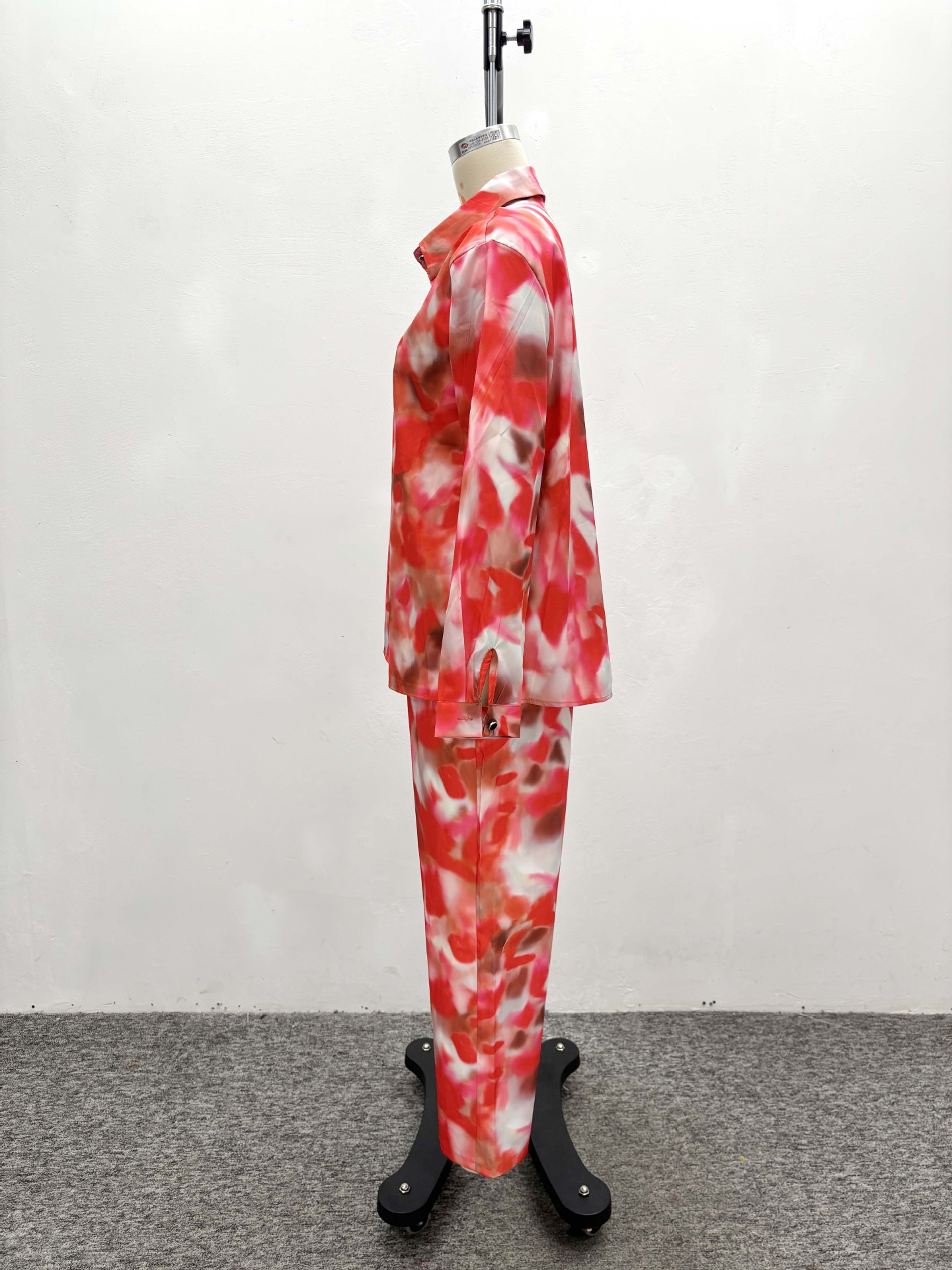 Long-Sleeved Gradient Print Shirt & Wide-Leg Pants African Women's Two-Piece Set