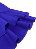 Women Sexy Lotus Leaf Pleated Short Sleeve Formal Party Bodycon Fishtail Dresses