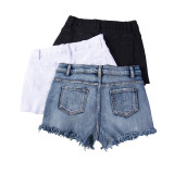 Sexy Casual High-Waist Plus Size Ripped Denim Shorts