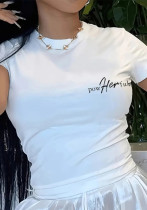 Women Style printed short sleeve Round Neck T-shirt Top