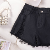 Sexy Casual High-Waist Plus Size Ripped Denim Shorts