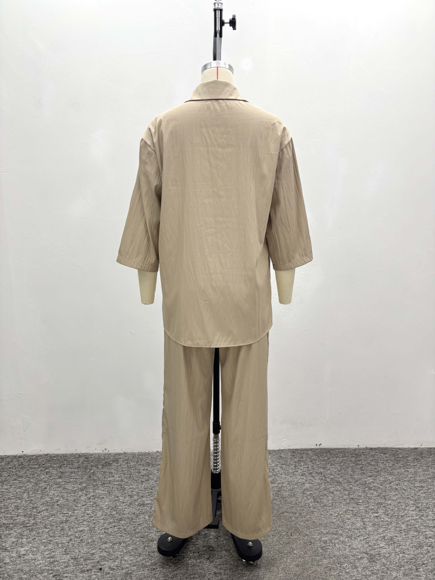 Fashion Women's Solid Color Casual Shirt & Tie Trousers African Two-Piece Summer Set