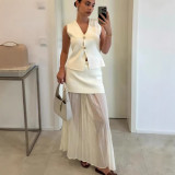 Women casual Knitting Patchwork skirt