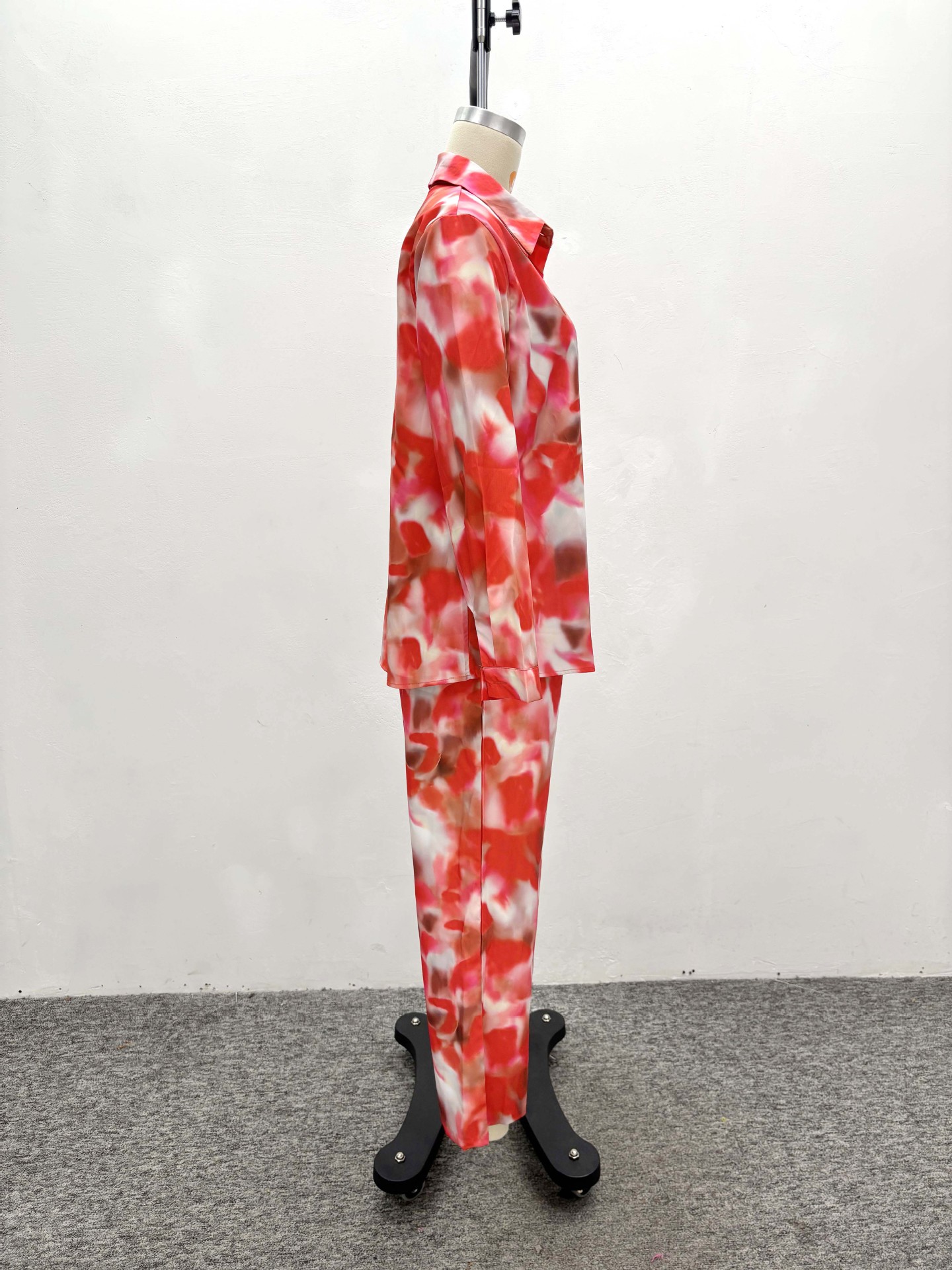 Long-Sleeved Gradient Print Shirt & Wide-Leg Pants African Women's Two-Piece Set