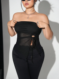 Women Strapless Outdoor Wear Off-shoulder Irregular Sleeveless Top