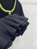 Women's Summer Fashion U-Neck Short Sleeve Ruffle Knit Dress